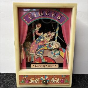 Vintage 1981 Circus Dancing Clown YAPS Jewelry Box Trinket Music Box - WORKS